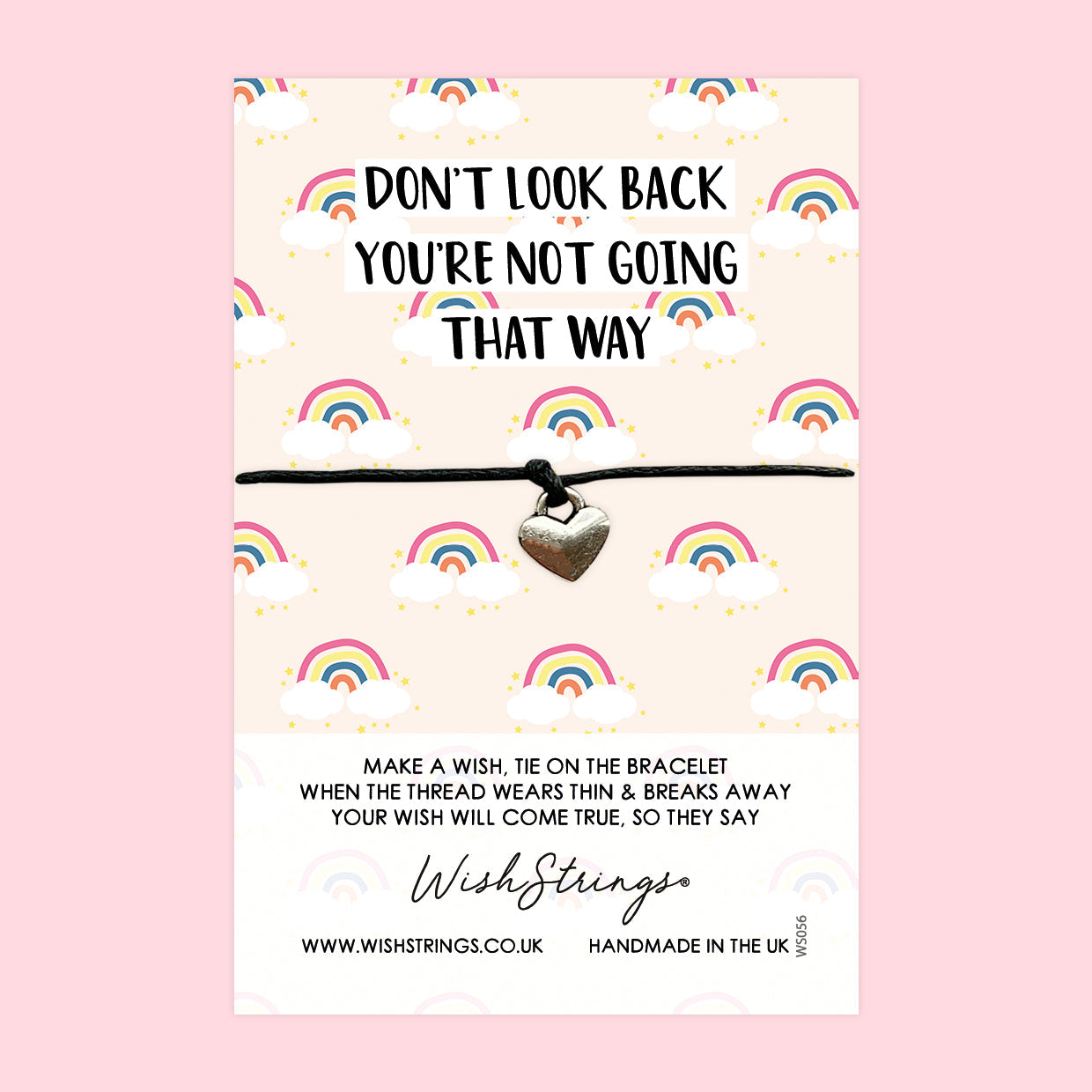 WishStrings ‘Don’t Look Back, You’re Not Going That Way’ Wish Bracelet | Support & Positivity Gift | Meaningful Bracelet for Recovery & Strength