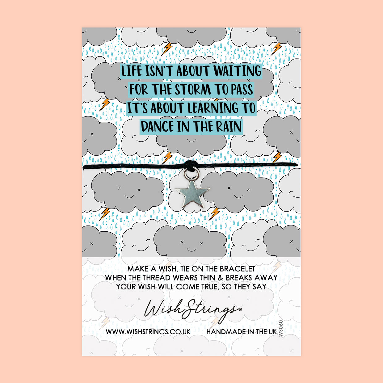 WishStrings ‘Dance in the Rain’ Wish Bracelet | Uplifting Positivity Gift | Meaningful Bracelet for Tough Times & Manifestation