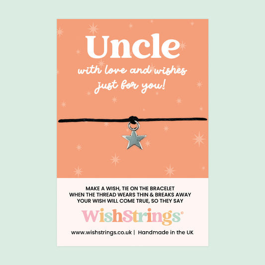 WishStrings ‘Uncle’ Wish Bracelet | Thoughtful Gift for Uncle | Meaningful Keepsake from Niece or Nephew