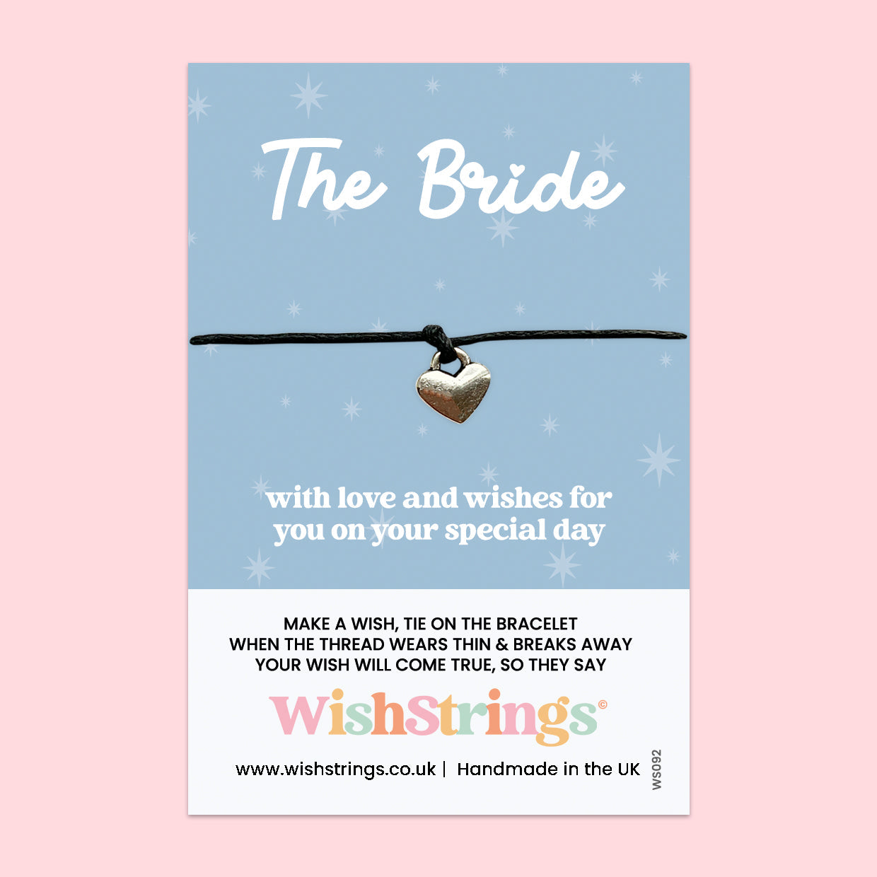 WishStrings Wish Bracelet – The Bride | Sentimental Wedding Day Gift | Handmade Keepsake Bracelet on Card | Thoughtful Token for Bride from Friends or Family