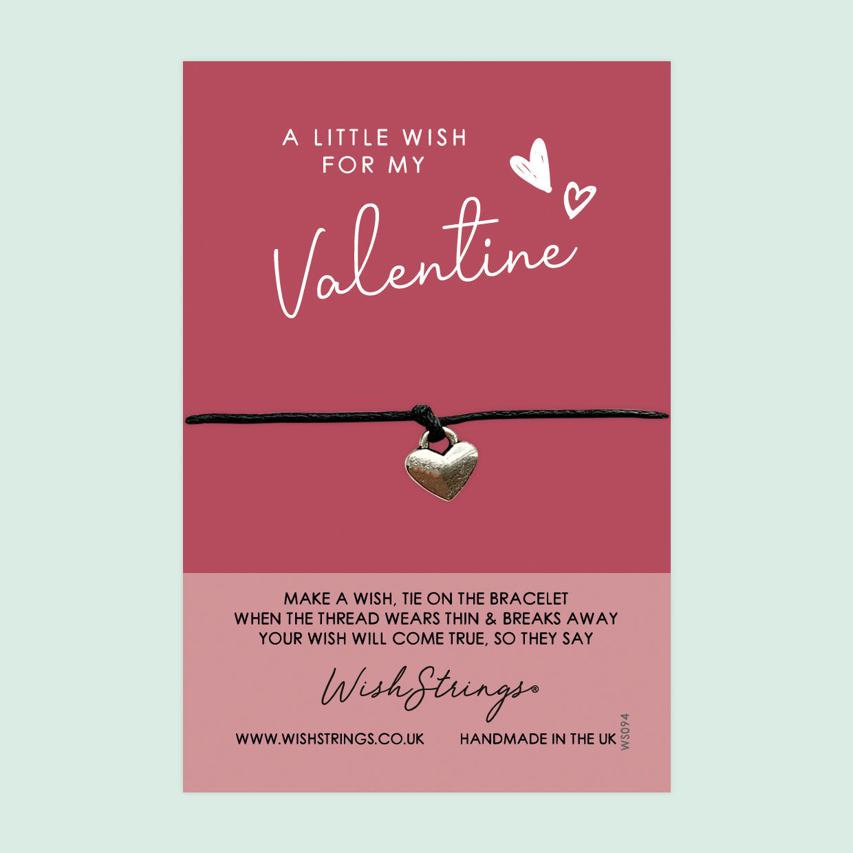 WishStrings ‘For My Valentine’ Wish Bracelet | Thoughtful Gift for Love & Couples | Meaningful Keepsake for Valentine’s Day