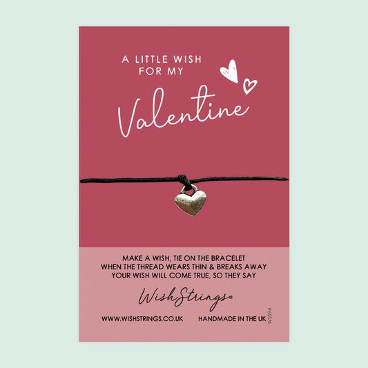 WishStrings ‘For My Valentine’ Wish Bracelet | Thoughtful Gift for Love & Couples | Meaningful Keepsake for Valentine’s Day