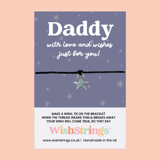 WishStrings ‘Love and Wishes for Daddy’ Wish Bracelet | Thoughtful Gift for Dad | Meaningful Keepsake from the Kids