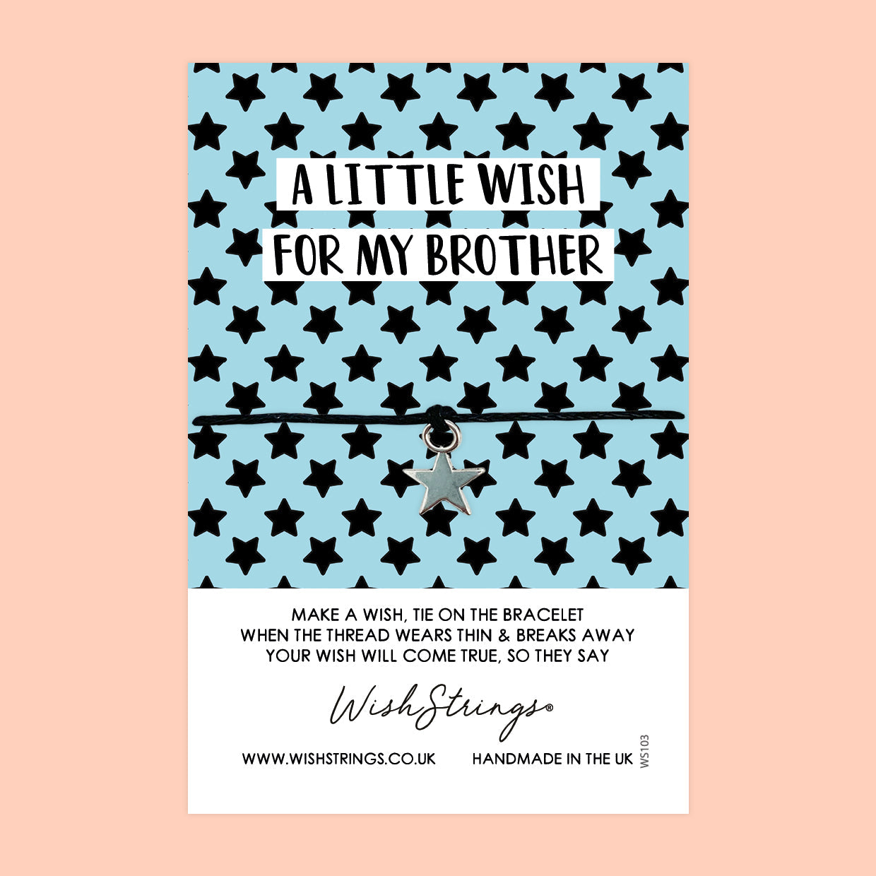 WishStrings ‘Wish for My Brother’ Wish Bracelet | Thoughtful Gift for a Special Brother | Meaningful Keepsake from Sibling