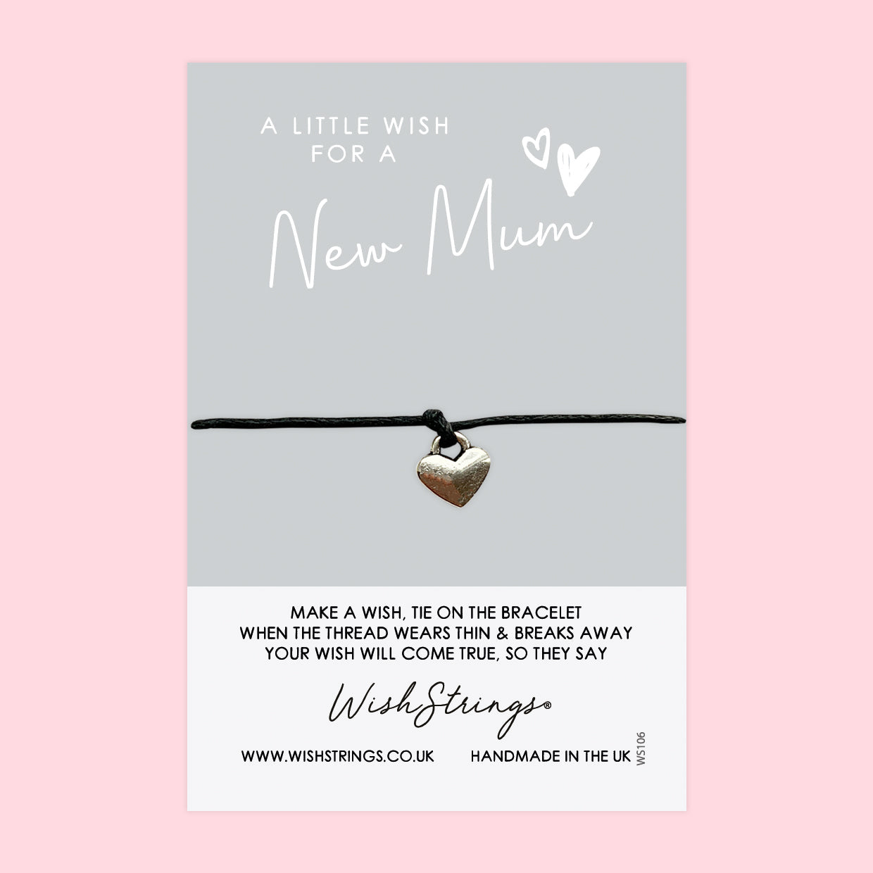 WishStrings ‘Little Wish for a New Mum’ Wish Bracelet | Thoughtful Gift for Pregnancy & New Baby | Meaningful Keepsake for New Mums