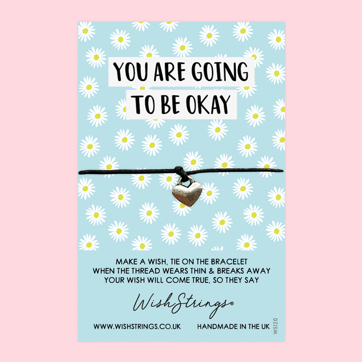 WishStrings ‘You Are Going to Be Okay’ Wish Bracelet | Comforting Gift for Tough Times | Meaningful Thinking of You Keepsake