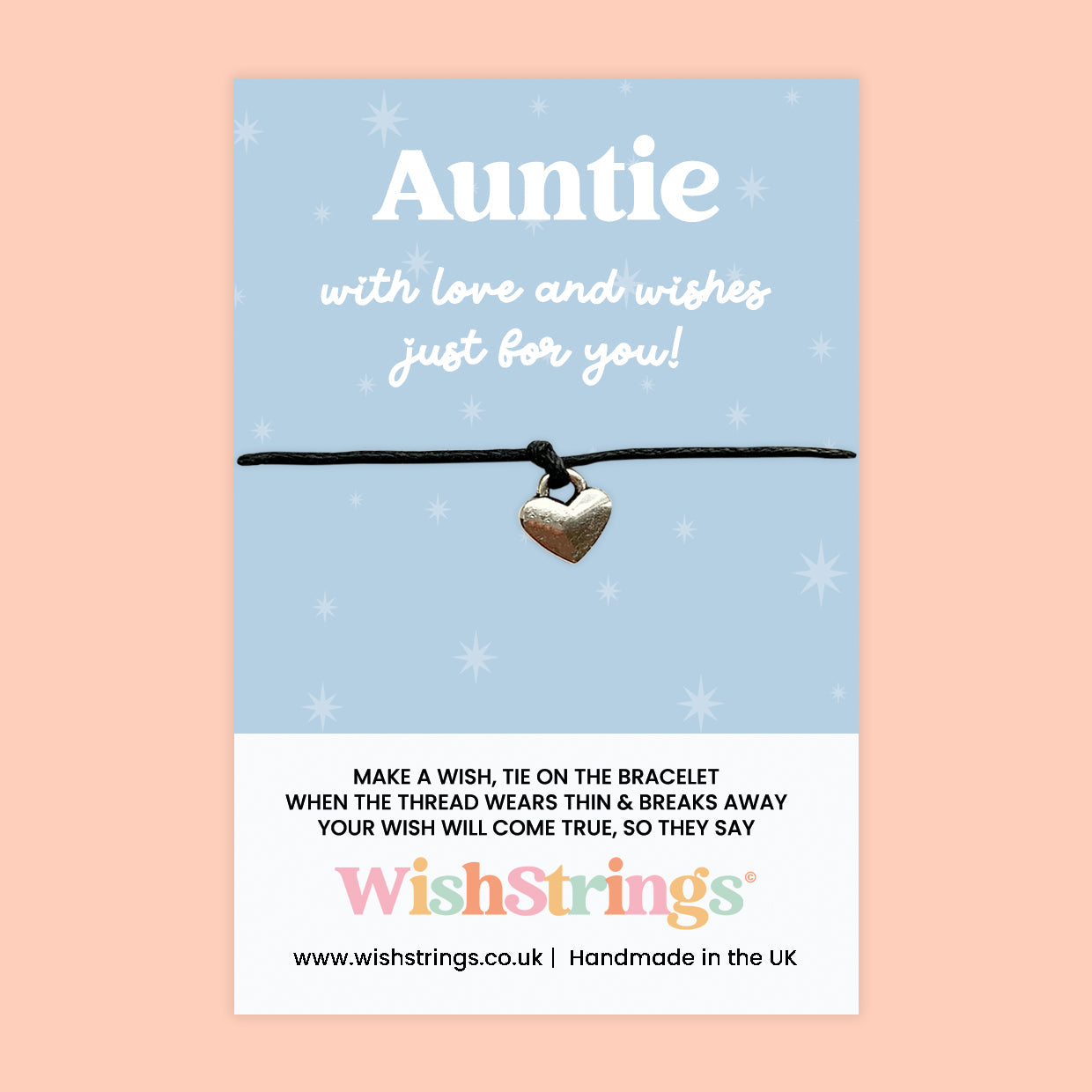 WishStrings ‘Auntie’ Wish Bracelet | Thoughtful Gift for a Special Auntie | Meaningful Keepsake to Show Love & Appreciation