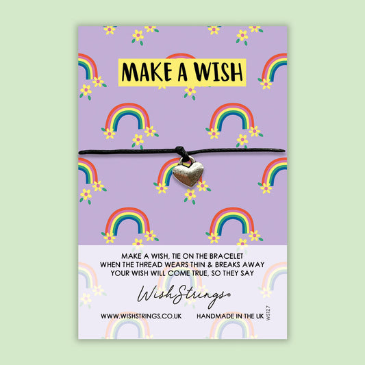 WishStrings ‘Make a Wish’ Rainbow Pattern Wish Bracelet | Thoughtful Gift | Meaningful Keepsake for Positivity, Dreams & Hope