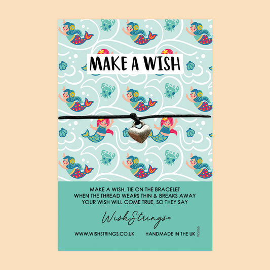 WishStrings ‘Make a Wish’ Wish Bracelet | Mermaid Pattern Design | Thoughtful Gift for Positivity & Dreamers
