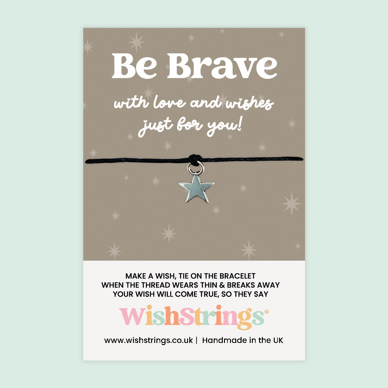 WishStrings Wish Bracelet – Be Brave | Positivity Gift | Motivational Keepsake | Handmade Bracelet | Letterbox Gift for Encouragement