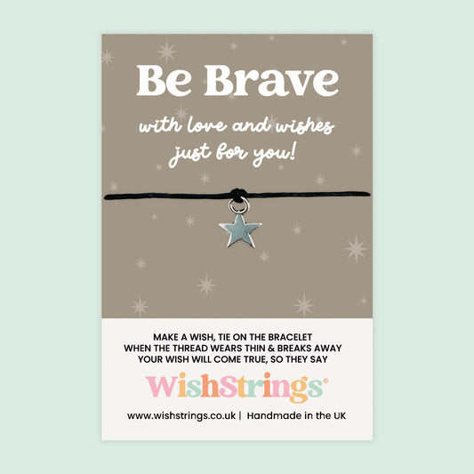 WishStrings Wish Bracelet – Be Brave | Positivity Gift | Motivational Keepsake | Handmade Bracelet | Letterbox Gift for Encouragement