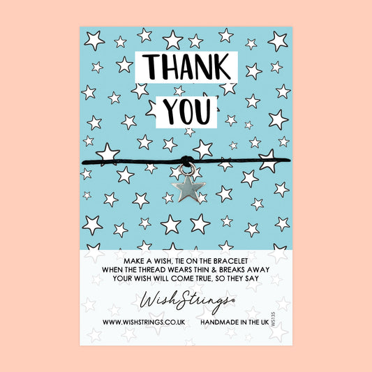 WishStrings ‘Thank You’ Wish Bracelet | Thoughtful Gift to Say Thanks | Star Pattern Design for Appreciation & Gratitude