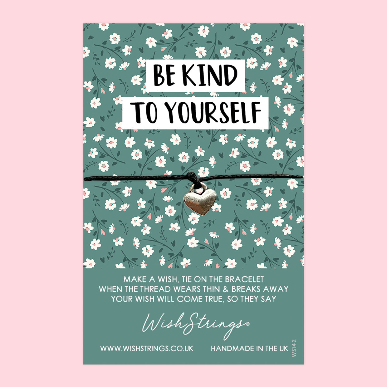WishStrings ‘Be Kind to Yourself’ Wish Bracelet | Thoughtful Comfort Gift | Meaningful Keepsake for Tough Times & Thinking of You