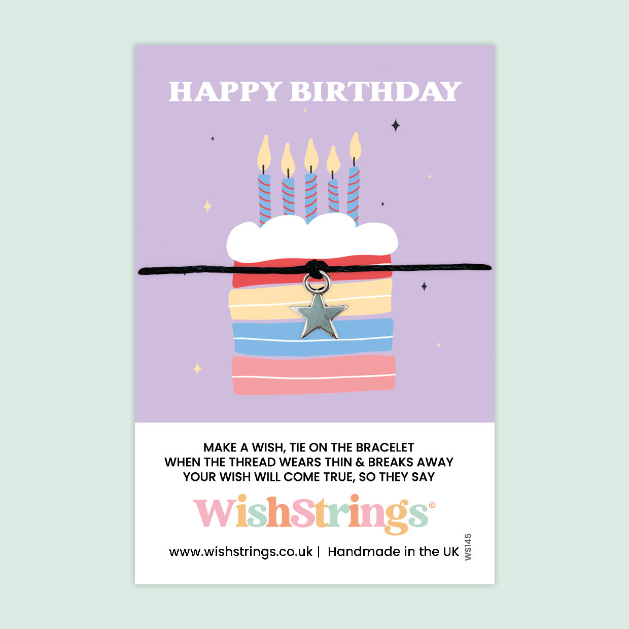 WishStrings ‘Happy Birthday’ Wish Bracelet | Birthday Wishes Gift | Cake Design Keepsake for Special Celebrations & Birthdays