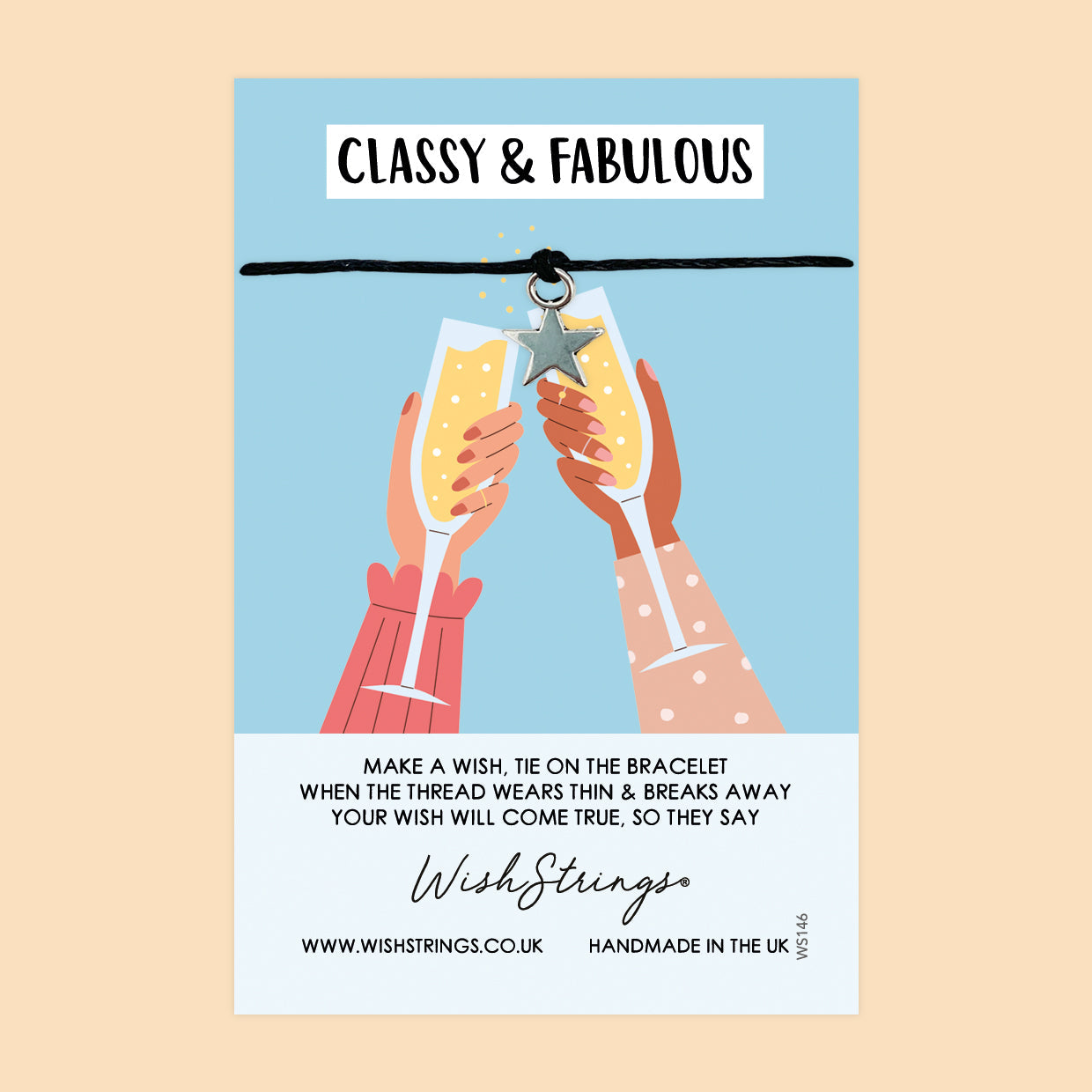 WishStrings ‘Classy & Fabulous’ Wish Bracelet | Perfect Gift for Friends | Meaningful Keepsake for Celebrations & Girls Weekend