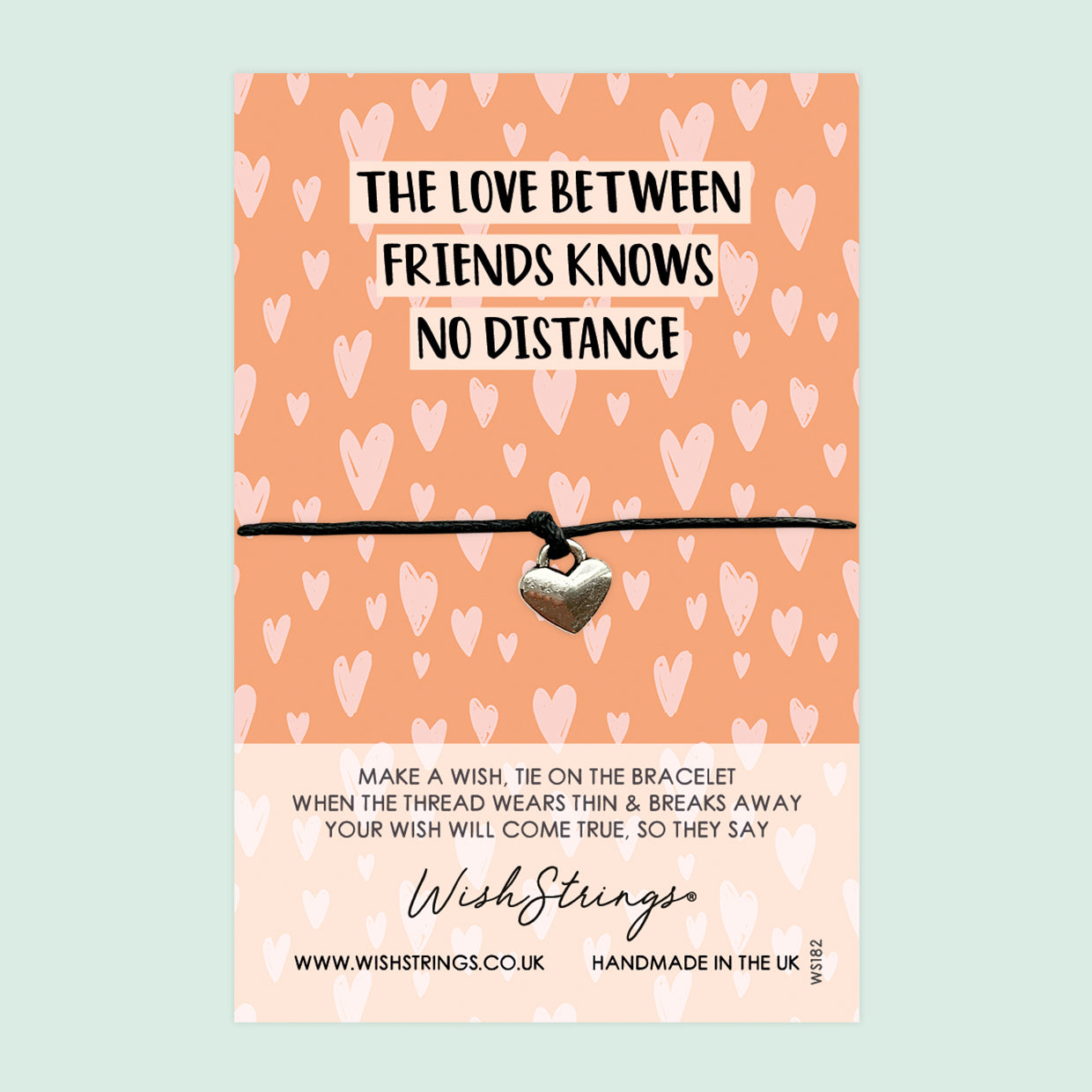 WishStrings ‘Love Between Friends Knows No Distance’ Wish Bracelet | Thoughtful Gift for Friendship | Meaningful Keepsake for Long-Distance Friends