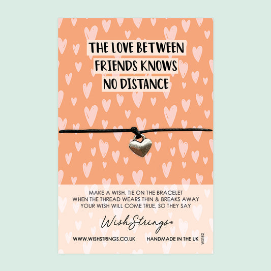 WishStrings ‘Love Between Friends Knows No Distance’ Wish Bracelet | Thoughtful Gift for Friendship | Meaningful Keepsake for Long-Distance Friends