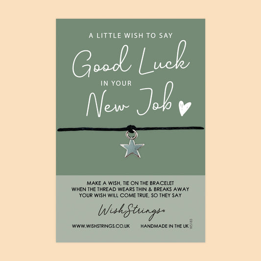WishStrings ‘Good Luck in Your New Job’ Wish Bracelet | Lucky Clover Design | Meaningful Gift for Success & New Beginnings
