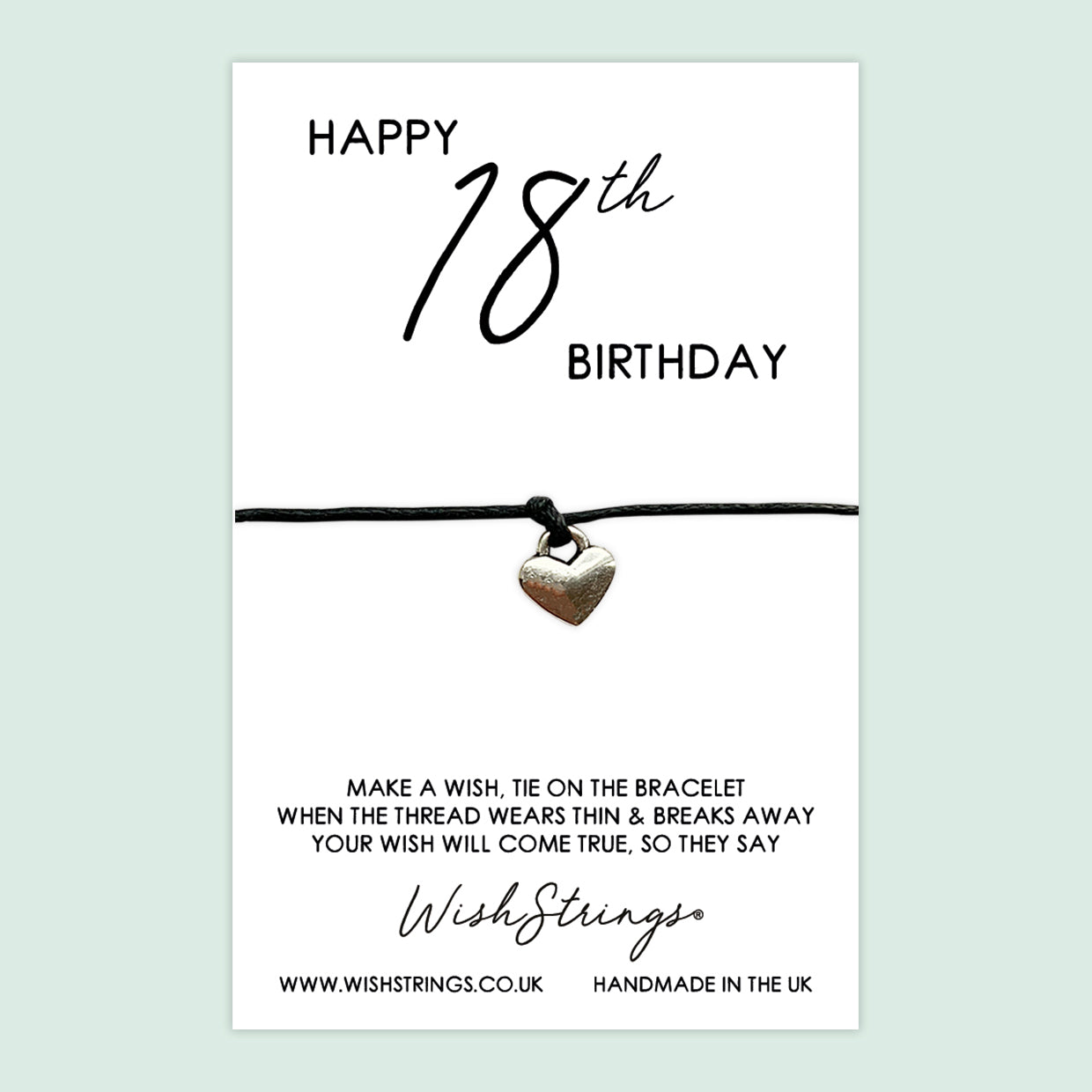 WishStrings ‘Happy 18th Birthday’ Wish Bracelet | Thoughtful Milestone Birthday Gift | Meaningful Keepsake for a Special Celebration