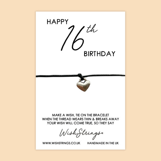 WishStrings ‘Happy 16th Birthday’ Wish Bracelet | Thoughtful Sweet 16 Gift | Meaningful Keepsake for a Special Birthday