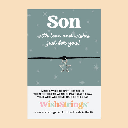 WishStrings ‘Son’ Wish Bracelet | Thoughtful Gift from Parents | Meaningful Keepsake to Show Love & Appreciation for Your Son