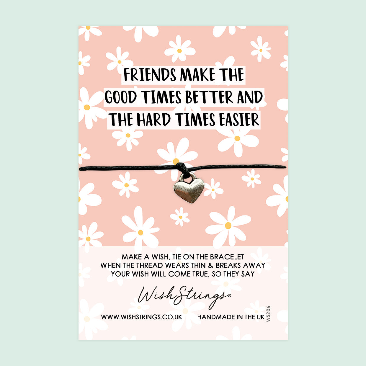 WishStrings ‘Friends Make the Good Times Better, Hard Times Easier’ Wish Bracelet | Thoughtful Gift for Friendship | Meaningful Keepsake