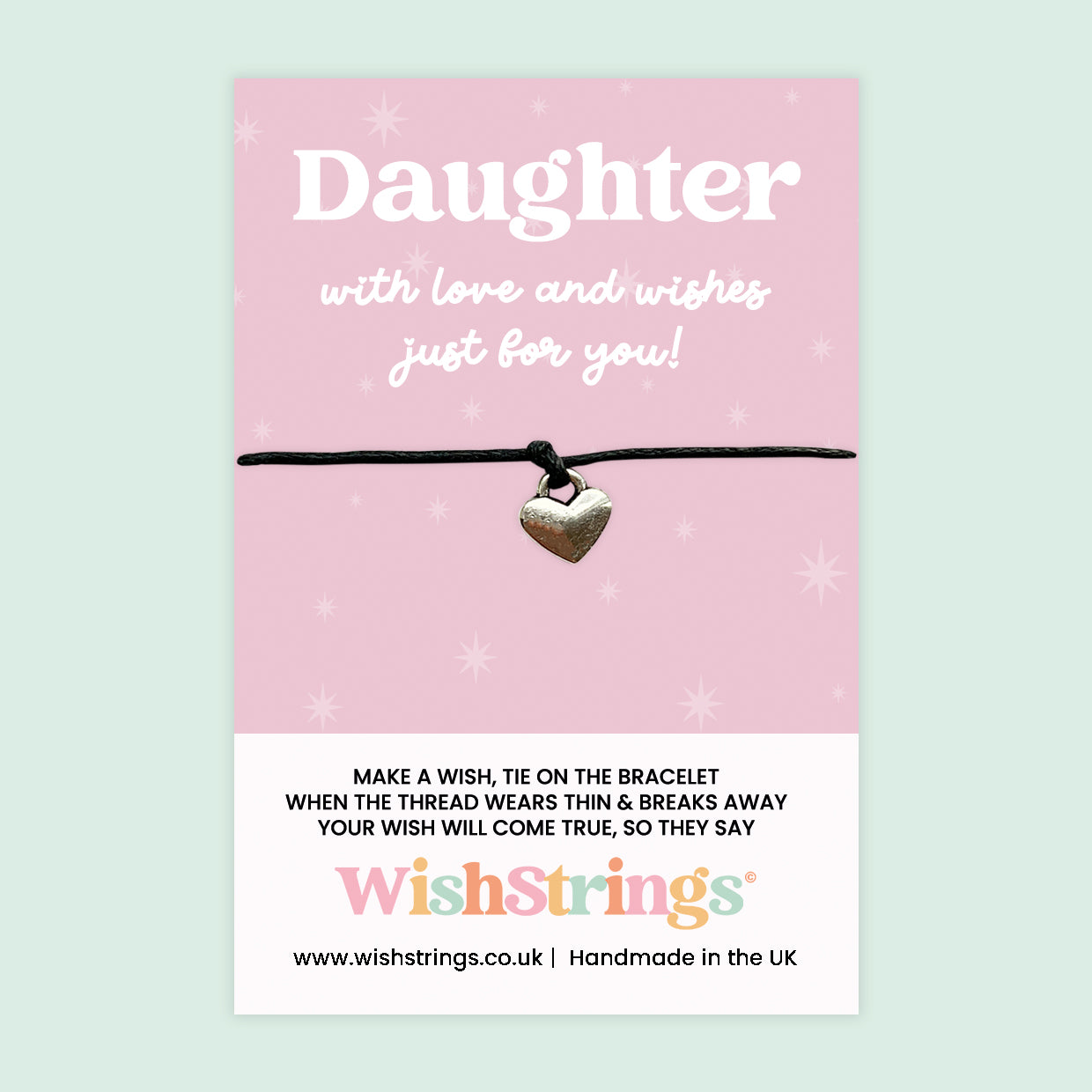 WishStrings ‘Daughter with Love and Wishes’ Wish Bracelet | Thoughtful Birthday Gift from Parents | Meaningful Keepsake to Show Love