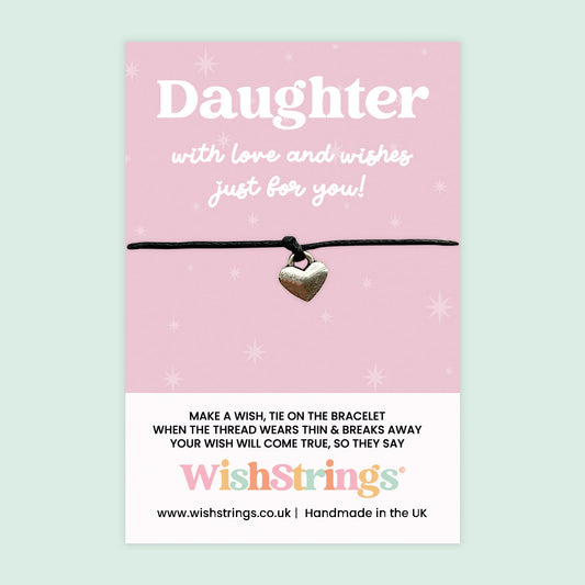 WishStrings ‘Daughter with Love and Wishes’ Wish Bracelet | Thoughtful Birthday Gift from Parents | Meaningful Keepsake to Show Love