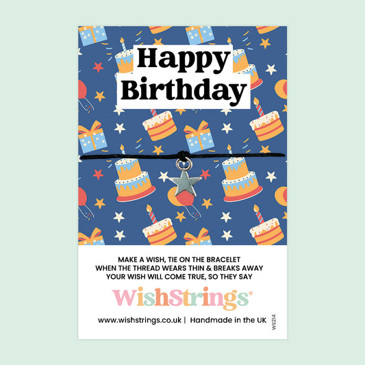 WishStrings ‘Happy Birthday’ Wish Bracelet | Perfect Gift for Slipping into a Greeting Card | Meaningful Keepsake for Birthdays