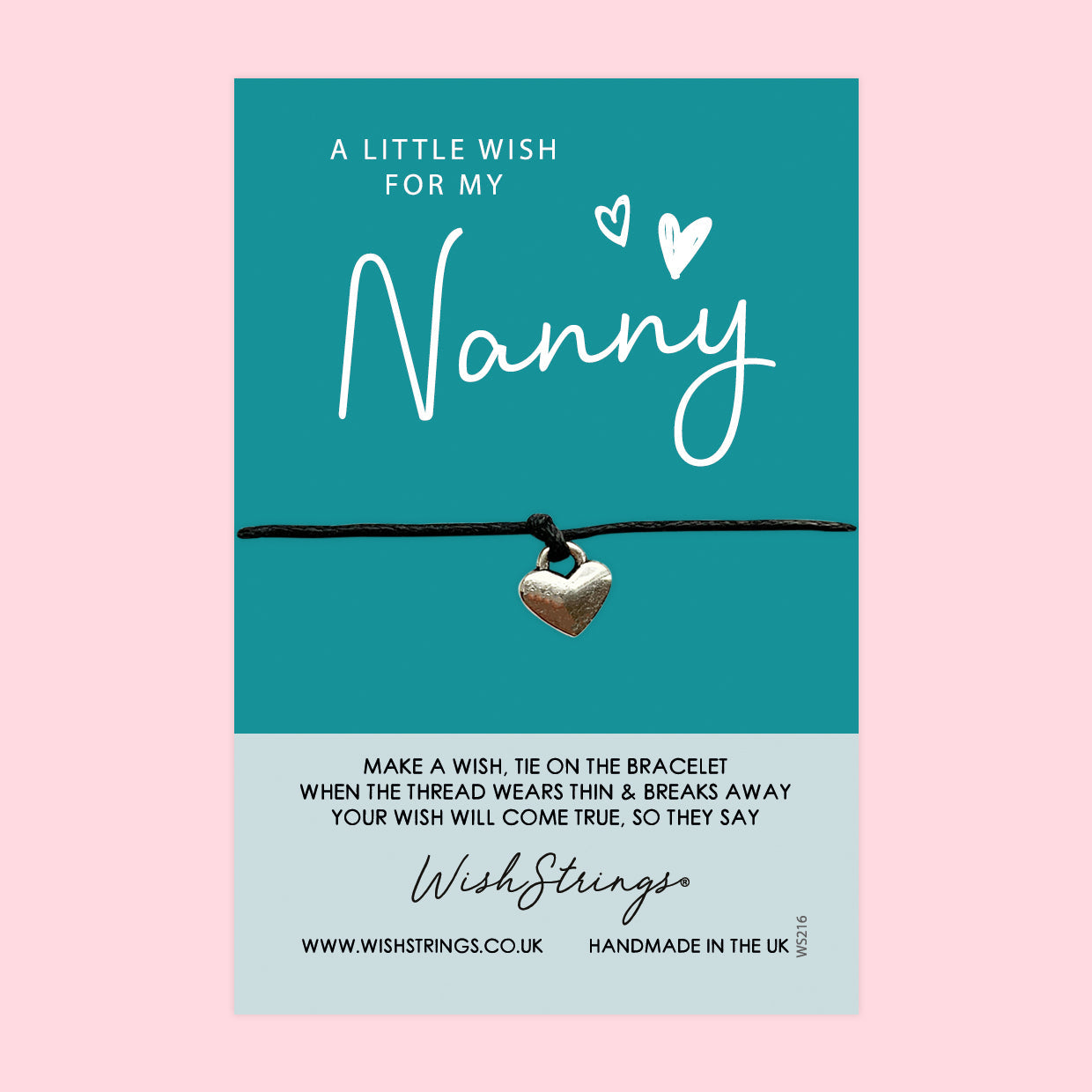 WishStrings ‘Little Wish for My Nanny’ Wish Bracelet | Thoughtful Gift for Nanny | Meaningful Keepsake to Show Love & Appreciation