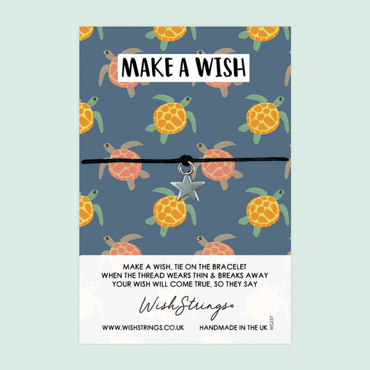 WishStrings ‘Make a Wish’ Wish Bracelet | Turtle Pattern Design | Thoughtful Gift for Positivity & Dreamers