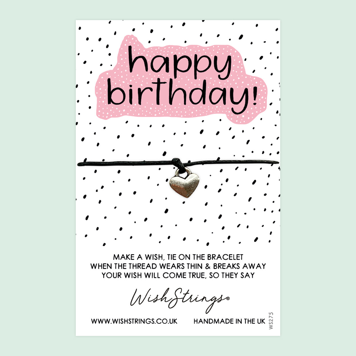 WishStrings ‘Happy Birthday’ Wish Bracelet | Perfect Gift for Slipping into a Greeting Card | Meaningful Keepsake for Birthdays