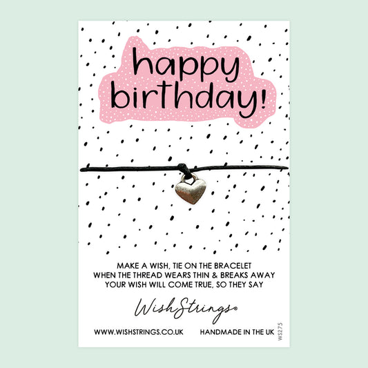 WishStrings ‘Happy Birthday’ Wish Bracelet | Perfect Gift for Slipping into a Greeting Card | Meaningful Keepsake for Birthdays