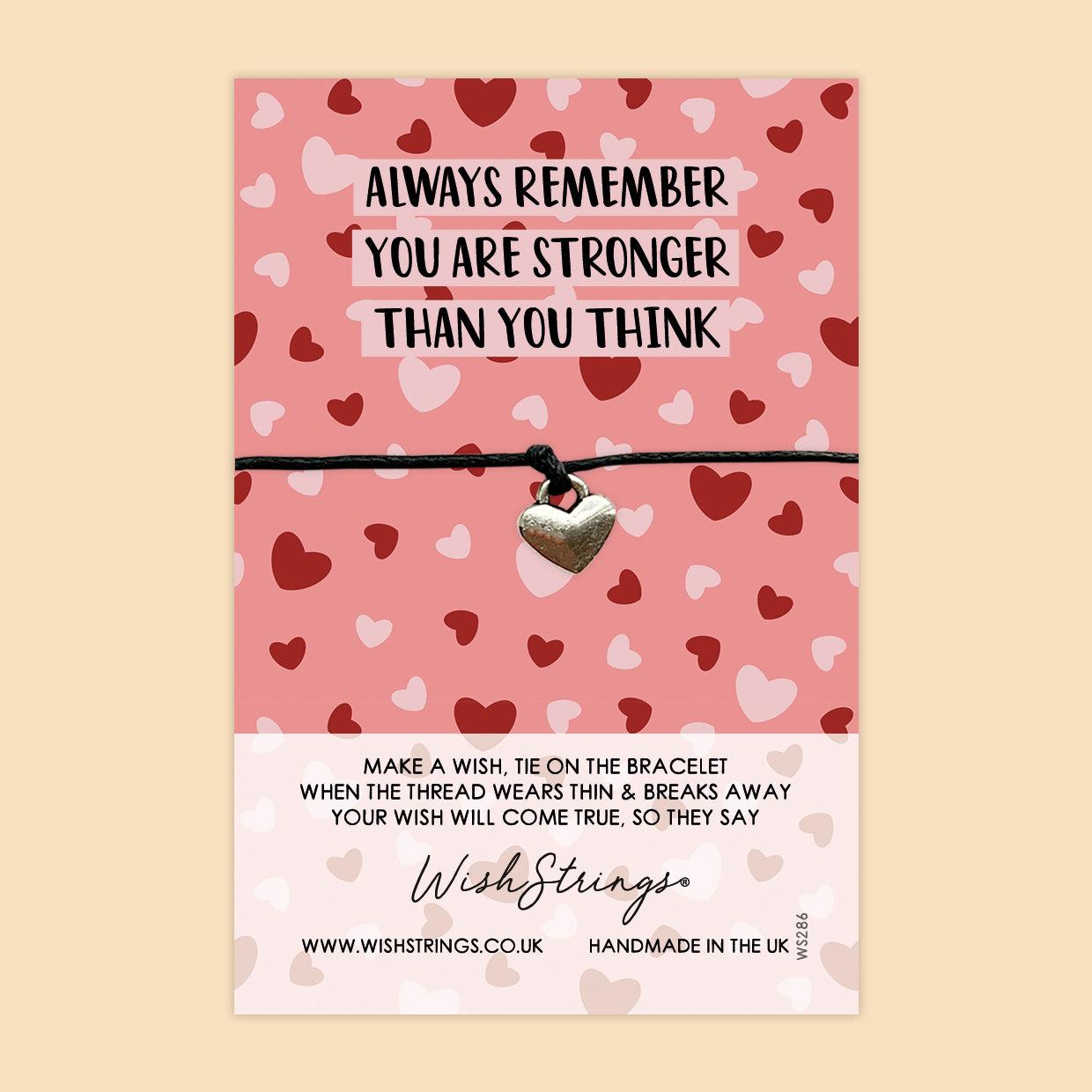 WishStrings ‘You Are Stronger Than You Think’ Wish Bracelet | Thoughtful Gift for Tough Times | Meaningful Positivity & Encouragement