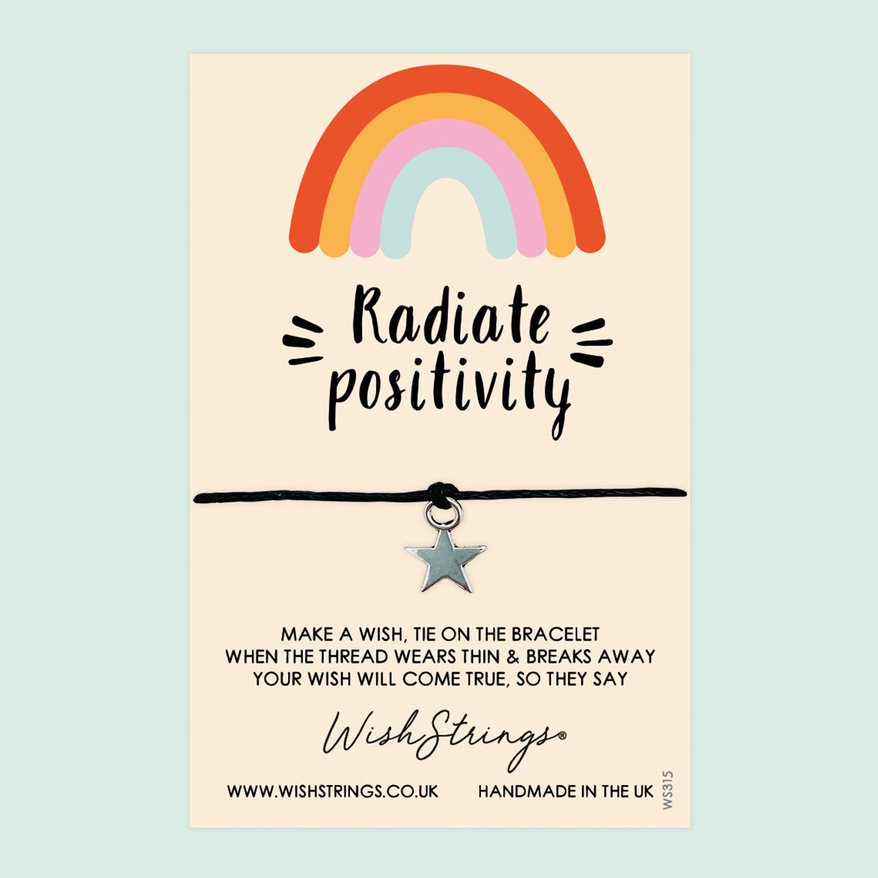 WishStrings ‘Radiate Positivity’ Wish Bracelet | Gift for Positive Mindset | Meaningful Keepsake for Encouragement & Upliftment