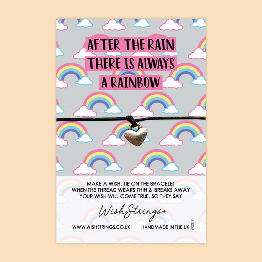 WishStrings ‘After the Rain, There Is a Rainbow’ Wish Bracelet | Thoughtful Gift for Support & Comfort | Meaningful Keepsake of Hope