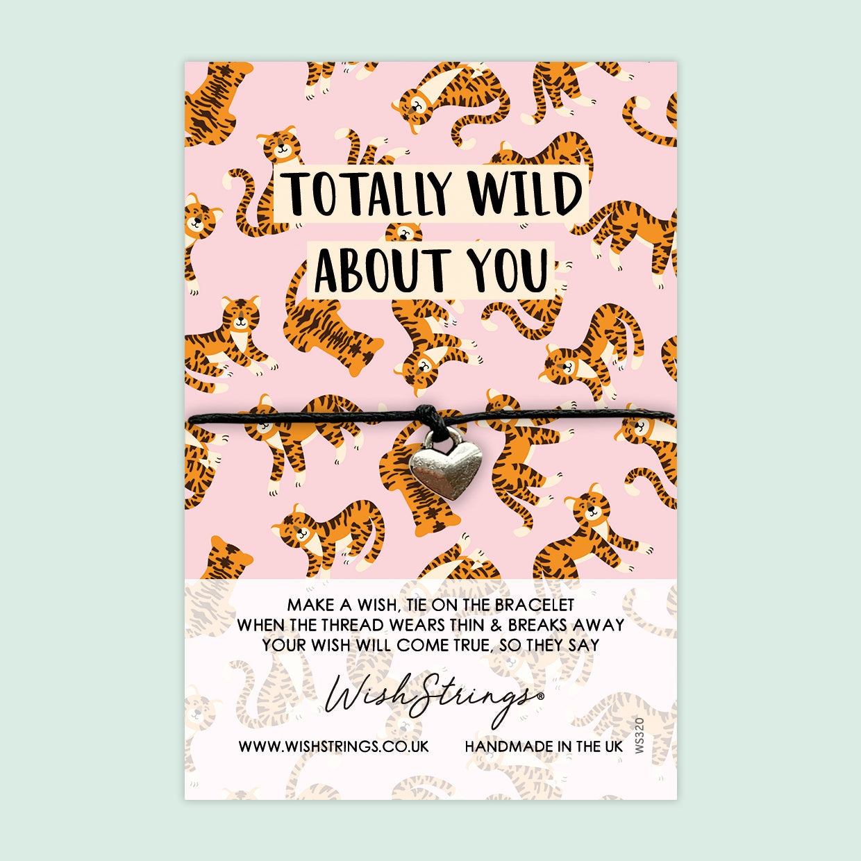 WishStrings ‘Totally Wild About You’ Wish Bracelet | Cute Tiger Design | Thoughtful Gift for Couples & Animal Lovers