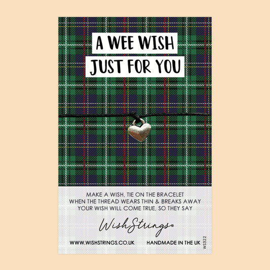WishStrings ‘A Wee Wish’ Wish Bracelet | Scottish-Themed Gift | Thoughtful Keepsake for Sending Love & Wishes