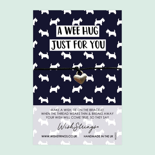 WishStrings ‘A Wee Hug’ Wish Bracelet | Scottish-Themed Gift | Thoughtful Keepsake for Sending Love & Support