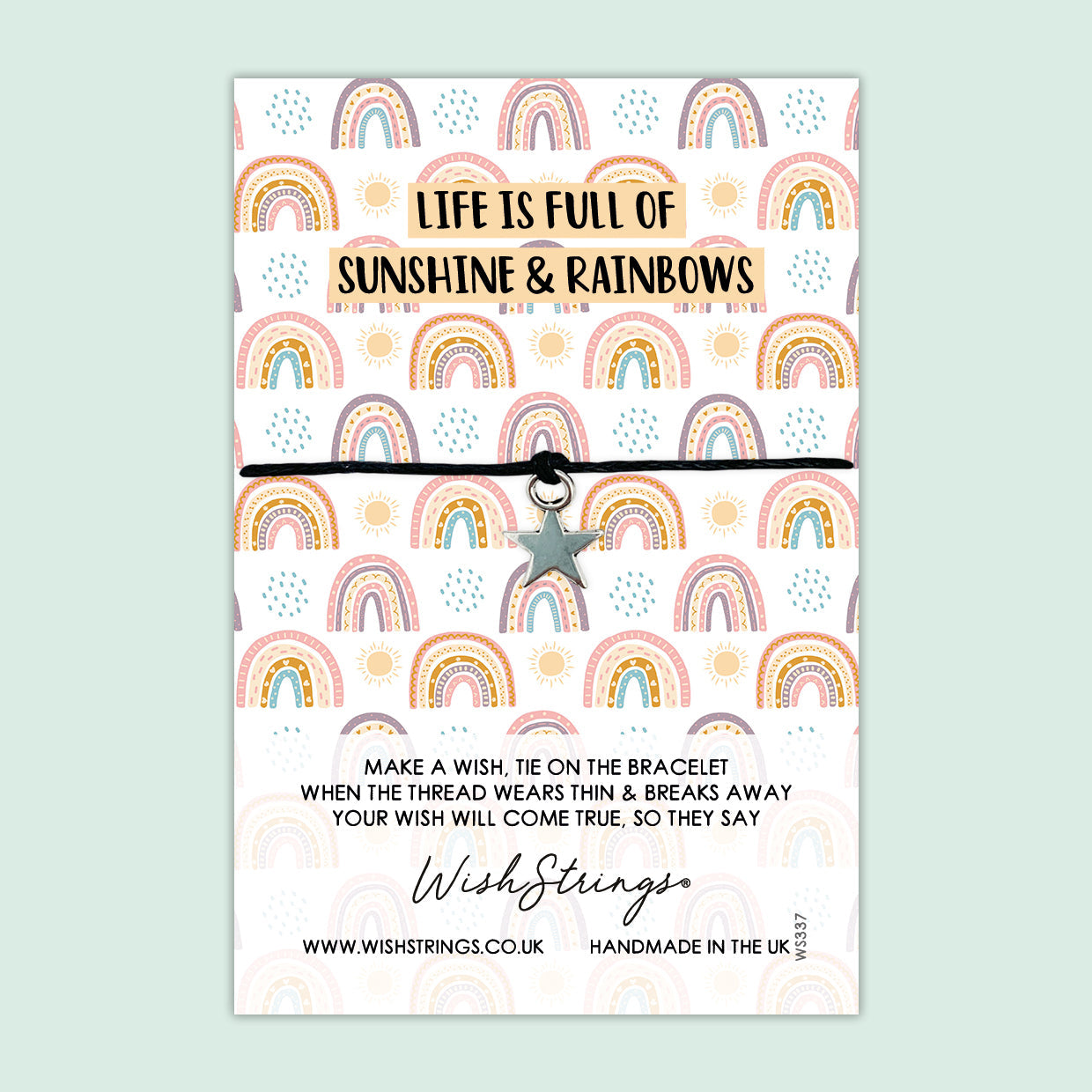 WishStrings ‘Sunshine and Rainbows’ Wish Bracelet | Thoughtful Gift for Strength | Meaningful Keepsake for Support & Positivity