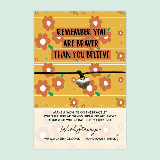 WishStrings ‘Braver Than You Believe’ Wish Bracelet | Motivational Gift | Meaningful Positivity & Encouragement Bracelet