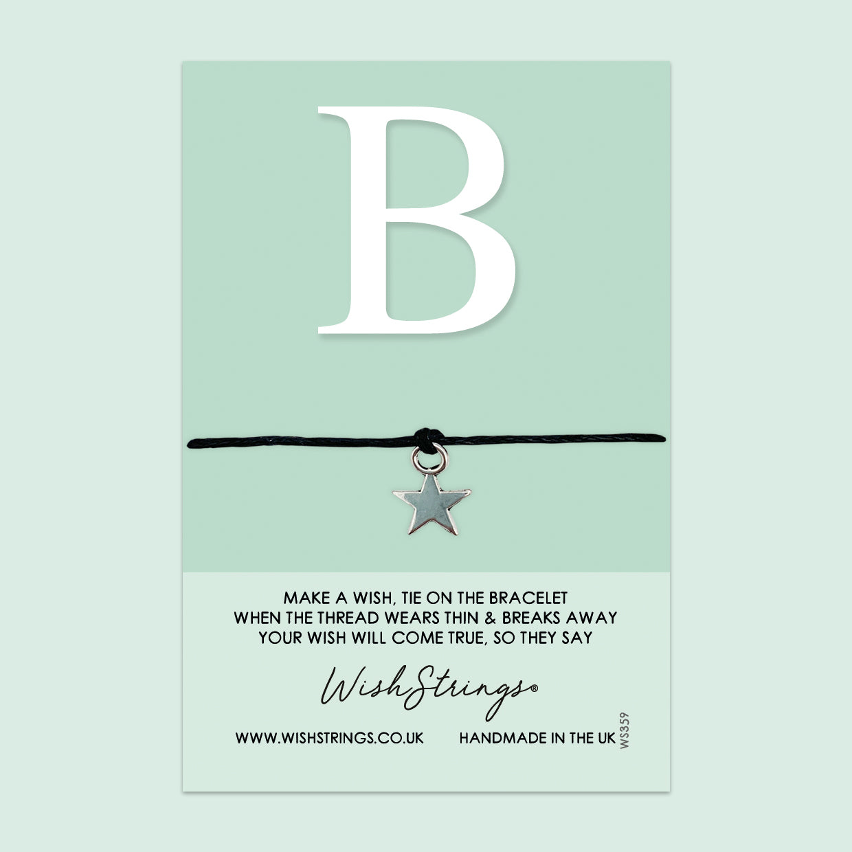 WishStrings ‘Alphabet, Letter B’ Wish Bracelet | Thoughtful Personalized Gift | Meaningful Keepsake for Initials & Special Connections