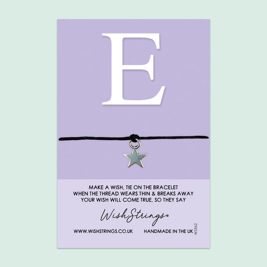 WishStrings ‘Alphabet, Letter E’ Wish Bracelet | Thoughtful Personalized Gift | Meaningful Keepsake for Initials & Special Connections