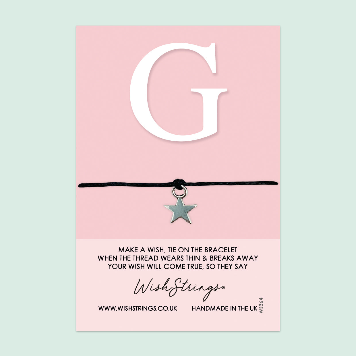 WishStrings ‘Alphabet, Letter G’ Wish Bracelet | Thoughtful Personalized Gift | Meaningful Keepsake for Initials & Special Connections
