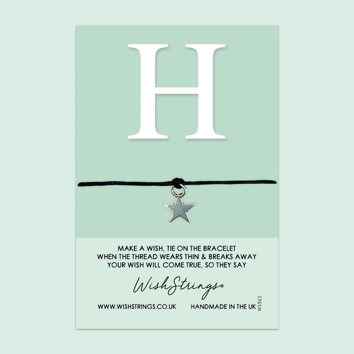 WishStrings ‘Alphabet, Letter H’ Wish Bracelet | Thoughtful Personalized Gift | Meaningful Keepsake for Initials & Special Connections