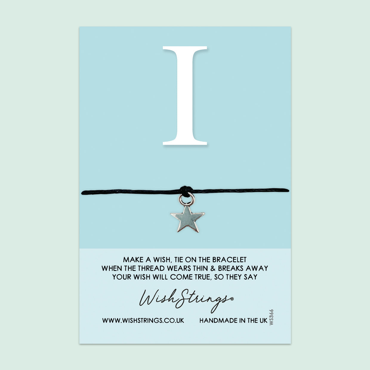 WishStrings ‘Alphabet, Letter I’ Wish Bracelet | Thoughtful Personalized Gift | Meaningful Keepsake for Initials & Special Connections