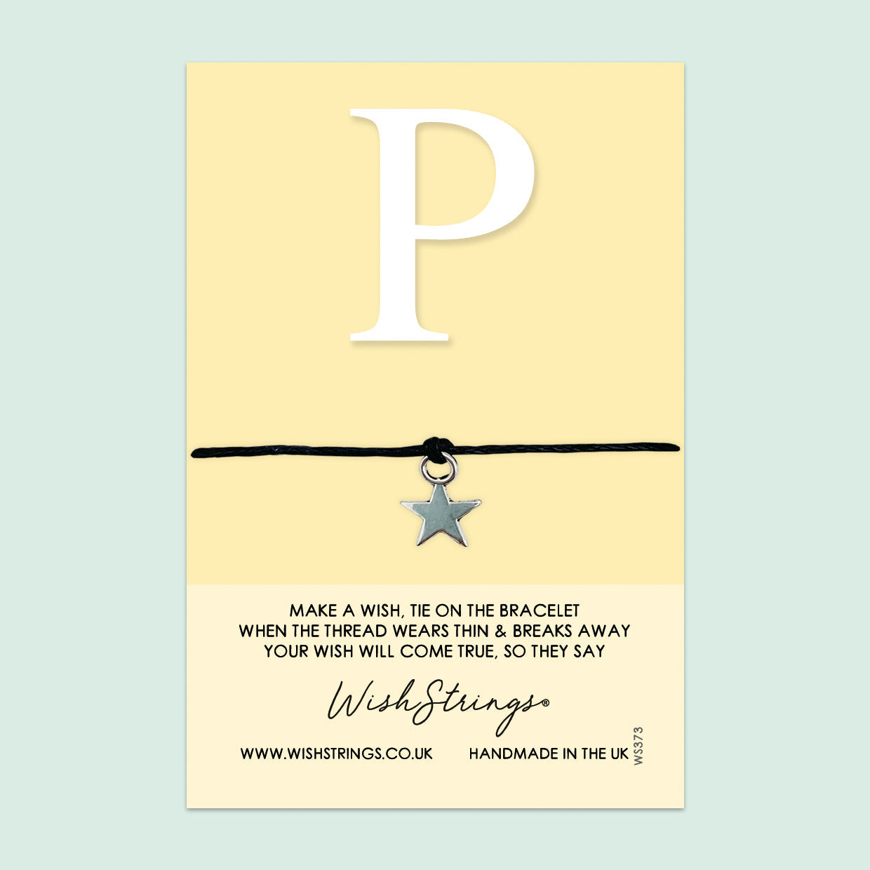 WishStrings ‘Alphabet, Letter P’ Wish Bracelet | Thoughtful Personalized Gift | Meaningful Keepsake for Initials & Special Connections