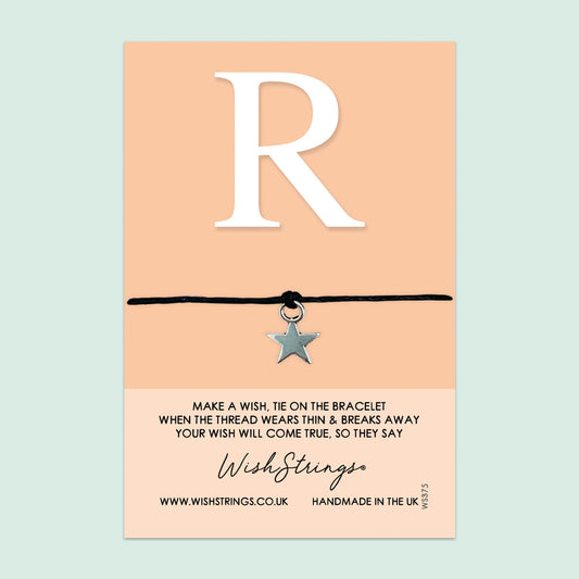 WishStrings ‘Alphabet, Letter R’ Wish Bracelet | Thoughtful Personalized Gift | Meaningful Keepsake for Initials & Special Connections
