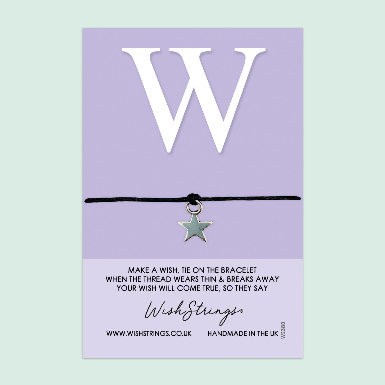 WishStrings ‘Alphabet, Letter W’ Wish Bracelet | Thoughtful Personalized Gift | Meaningful Keepsake for Initials & Special Connections