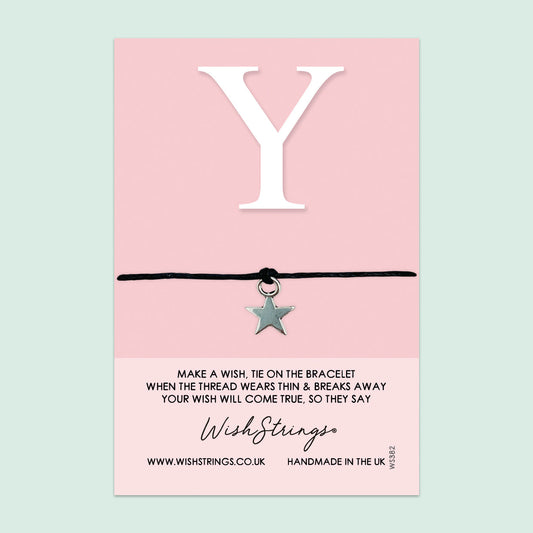 WishStrings ‘Alphabet, Letter Y’ Wish Bracelet | Thoughtful Personalized Gift | Meaningful Keepsake for Initials & Special Connections